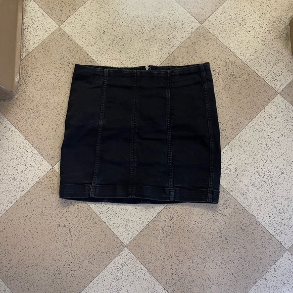 Free People Modern Femme Black Denim Skirt 10 - Picture 2 of 4